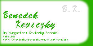 benedek keviczky business card